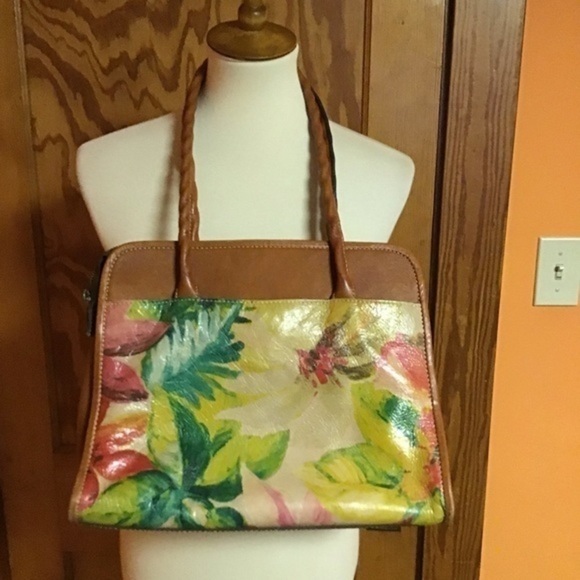 Patricia Nash Floral Leather Tote Bag Italian - Picture 10 of 12